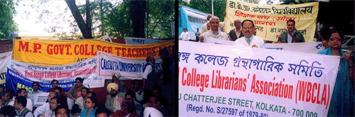Rallies for demand of status towards Writers Building